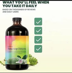 Exotic Soursop Bitters, 100% Pure Natural Organic Detox Herbs 16 oz
