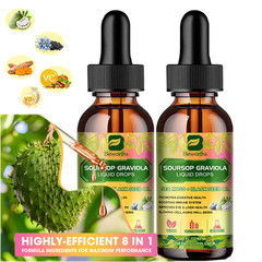 2x Soursop Graviola Extract Liquid Drop with Sea Moss Black Pepper Burdock Root