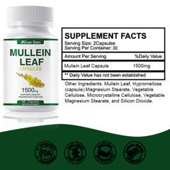Mullein Leaf Capsules Support Lung Cleanse Respiratory Function 120 Capsules