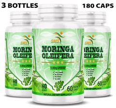 Moringa Oleifera Organic Leaf Extract 10,000mg Serving 100% Pure Capsules 180