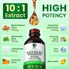 2Pack Cleanse Parasite Detox Tincture Wormwood, Soursop Black Walnut Hull,Clove