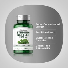 Stinging Nettle Root Extract | 180 Capsules | 2000mg | Non-GMO | by Piping Rock