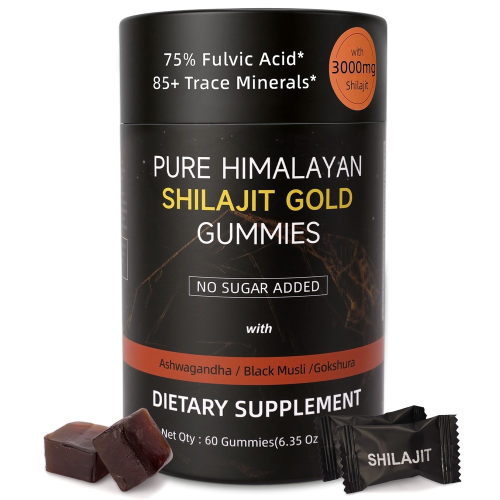 75% Fulvic Acid Pure Himalayan Shilajit Gold Gummies w/ 3000mg Shilajit·