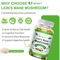 Lion’s Mane Capsules – Brain Support & Memory Boost – Natural Nootropic 60pcs