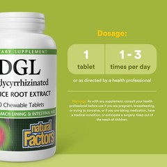 Natural Factors DGL Chewable – Digestive Support 180 Count (Pack of 1)