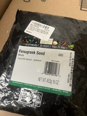 Frontier Whole Fenugreek Seed 16 oz (453 g) 12/2028