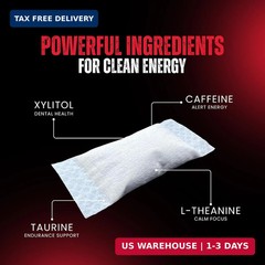 Energy Pouches – Fast-Acting Caffeine + Nootropic Boost – Sugar-Free, Tobacco-Fr