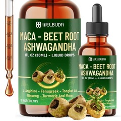 10-in-1 Maca Root Liquid Drops with Ashwagandha, Fenugreek & L-Arginine – Energy