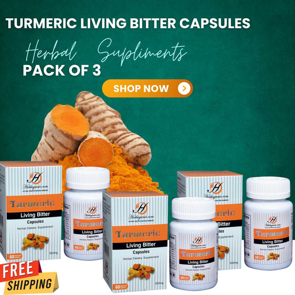 Turmeric Living Bitter Capsule, Herbal Dietary Supplement-Digestive Support