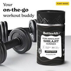 Better Alt Pure Himalayan 400mg Shilajit/Shilajeet Gummies, 75%+ Fulvic Acid 60N