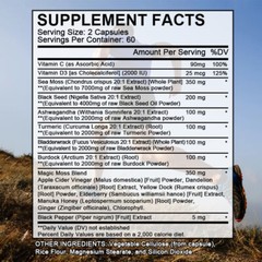 Seaweed, Black Seed Oil, Ashwagandha, and Ginger 19,445 Mg Per Serving