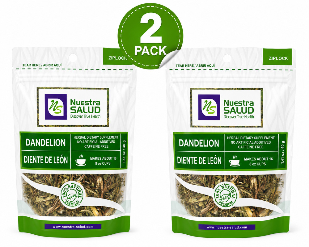 2 Pack Diente de Leon/ Dandelion 100% Natural Tea- Nuestra Salud 60g. Total