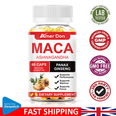 Maca Root 10000mg, Ashwagandha,Panax Ginseng Extract Male Enhancing 60 Capsules
