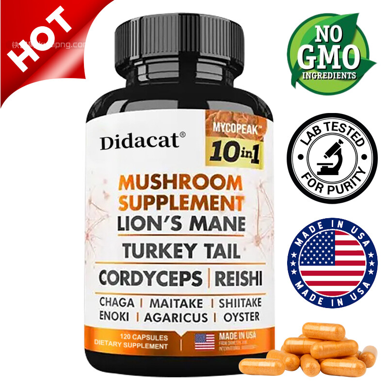 Mushroom complex Capsules-10 in 1 Blend-Nootropic Complex – Brain, Energy, Focus
