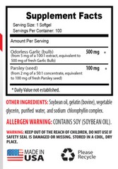 parsley extract – Garlic & Parsley 600mg – immune defence vitamin 1B