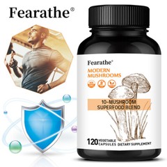 10x Mushroom Complex Supplement – Lions Mane, Reishi, Shiitake, Immune Capsule