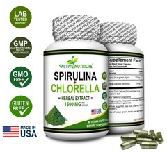 Spirulina powder + Chlorella powder 90 Vegan Capsules – Energy & Immune Booster