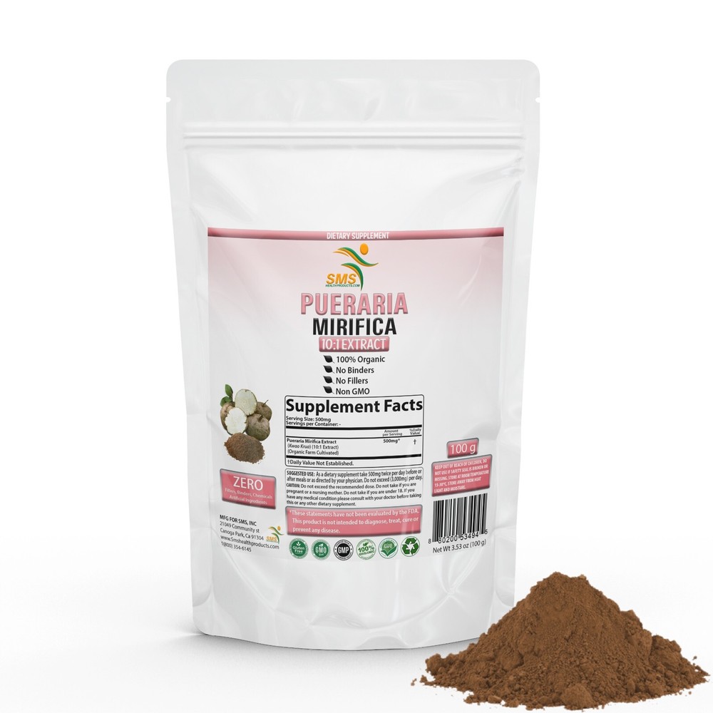 Pueraria Mirifica Root 10:1 STRONG Extract Powder Organic Supplement 100g By SMS