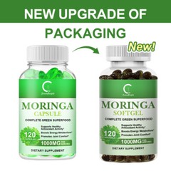 Moringa Oleifera Leaf Organic Extract 1,00mg Strength Antioxidant 120 Capsules