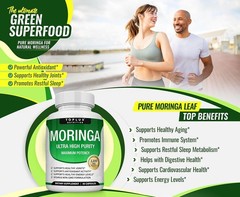 TOPLUX Moringa Powder Capsules 1200mg | Pure Moringa Oleifera Leaf Powder 90Cts