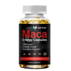 Organic Maca Root 120 Capsules Peruvian Maca Extract Enhance Energy and Vitality