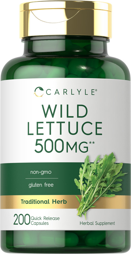 Wild Lettuce Extract 500mg | 200 Capsules | Non-GMO, Gluten Free | by Carlyle