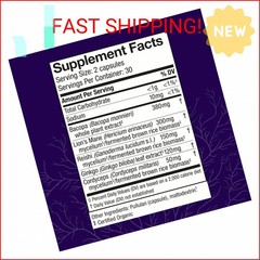 Host Defense MycoBotanicals Brain* Capsules – Brain Support Supplement with Lion