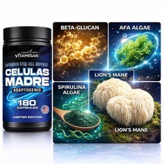 2 BOTTLE PLUS STEM CELLS LIONS MANE CELULAS MADRES Adaptogenic 180 caps