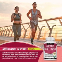 Organic Beet Root Powder Tablets 2040mg – Natural Nitric Oxide, Energy Boost, No