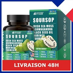 Soursop Graviola Capsules Sea Moss Moringa Turmeric 60ct Vyxion