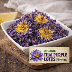 Organic Thai Purple Lotus Flowers Whole Bulk | Nelumbo nucifera | Dried | USA |