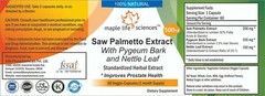Saw Palmetto Pygeum Bark Nettle Leaf Capsules For Hair Loss Prostate Health