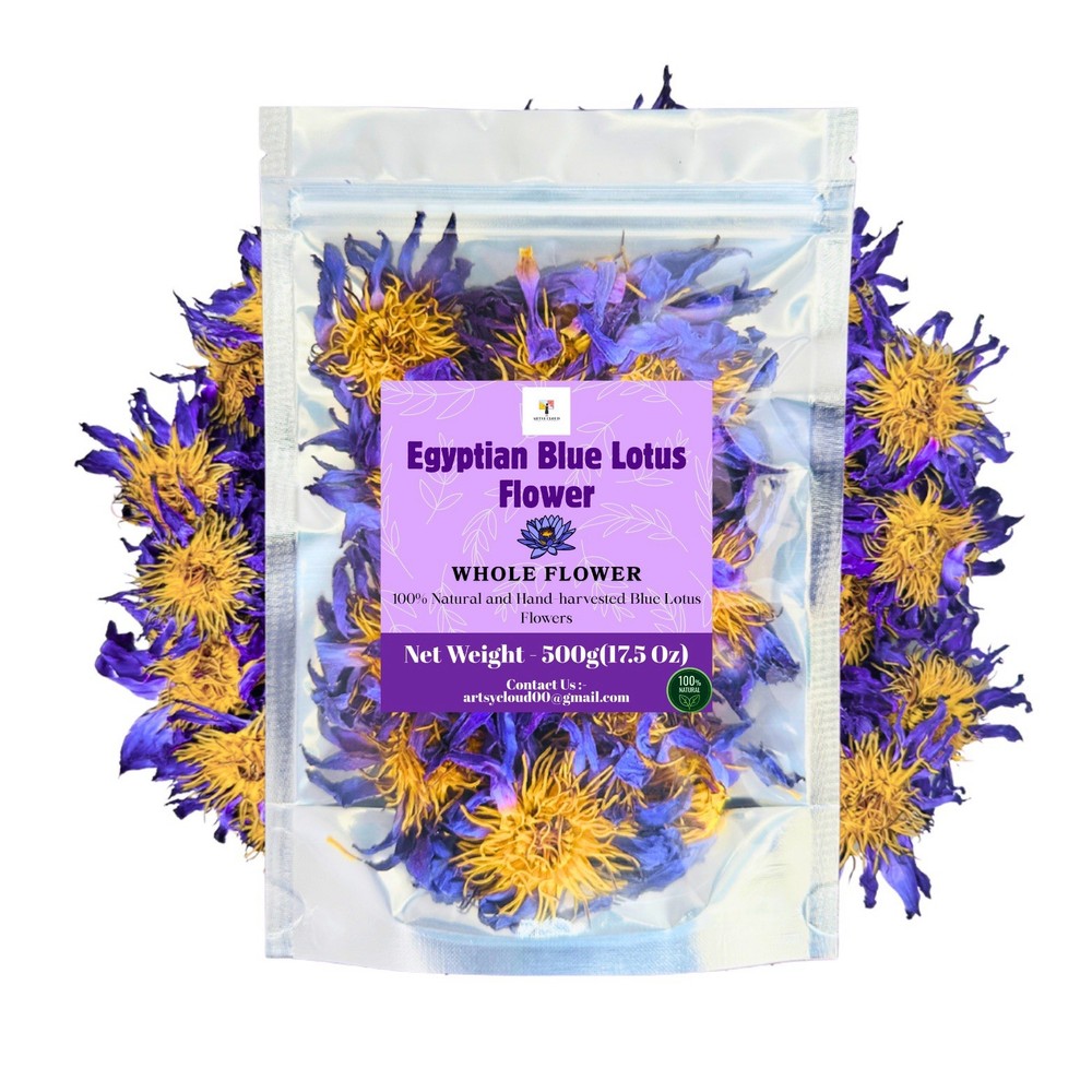 Blue Lotus Flowers Whole Nymphaea Caerulea Natural (Sri Lanka) 1 kg (36 Oz)