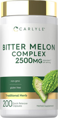 Bitter Melon Capsules | 2500mg | 200 Count | Non-GMO & Gluten Free | by Carlyle
