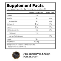 Better Alt Pure Himalayan 400mg Shilajit/Shilajeet Gummies, 75%+ Fulvic Acid 60N