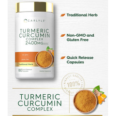 Turmeric Curcumin Supplement 2400Mg | 180 Powder Capsules | Herbal Formula | Non