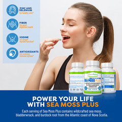 USDA Organic Sea Moss Capsules – Pure Irish Sea Moss Bladderwrack Burdock Root