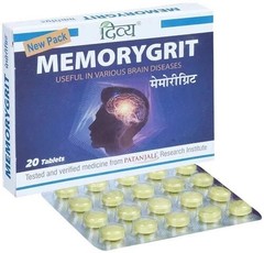 MEMORYGRIT Tablets (20tab) Herbal Ayurvedic Memory Support W927