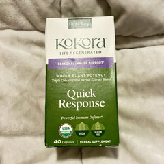 Kokora Quick Response Immune Support USDA Organic Vegan Capsules 40 ct 790 mg