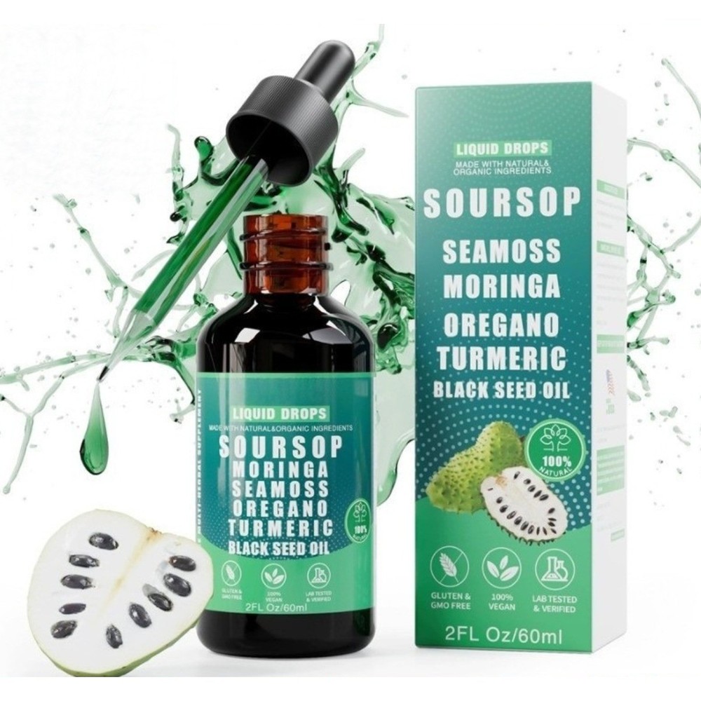 Soursop Pure Liquid Drops.10-in-1 Herbal Blend for Immune & Wellness Support++-