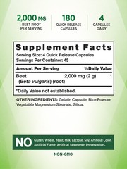 Beet Root Capsules | 2,000mg | 180 Count | by Nature’s Truth
