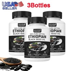 Black Ethiopian Seed Oil Softgels |4.64% Thymoquinone |Gluten-Free, 60 capsules