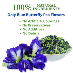 Blue Butterfly Pea Flowers Whole Dried Blue Tea 100% Pure Natural Herbal Drink