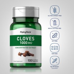 Cloves Capsules | 1000mg | 100 Capsules | Non-GMO Supplement | by Piping Rock