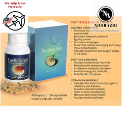 Gano Excellium Gold Lingzhi Mycelium Ganoderma Lucidum 100 Caps FREE SHIPPING