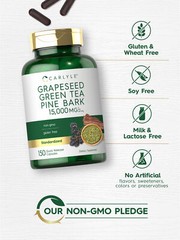 Grapeseed, Green Tea, Pine Bark Capsules | 15,000mg | 150 Count | by Carlyle