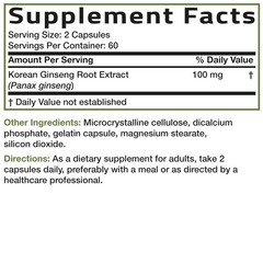 Bronson Korean Panax Ginseng Root Extract 120 Capsules