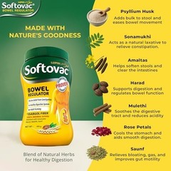 Softovac Isabgol Bowel Regulator Powder Psyllium Husk Fiber Support 450g x 1
