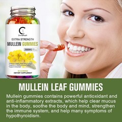 Mullein Leaf Gummies/Drop/Tea For Lung Cleanse Detox Herbal Dietary Supplement