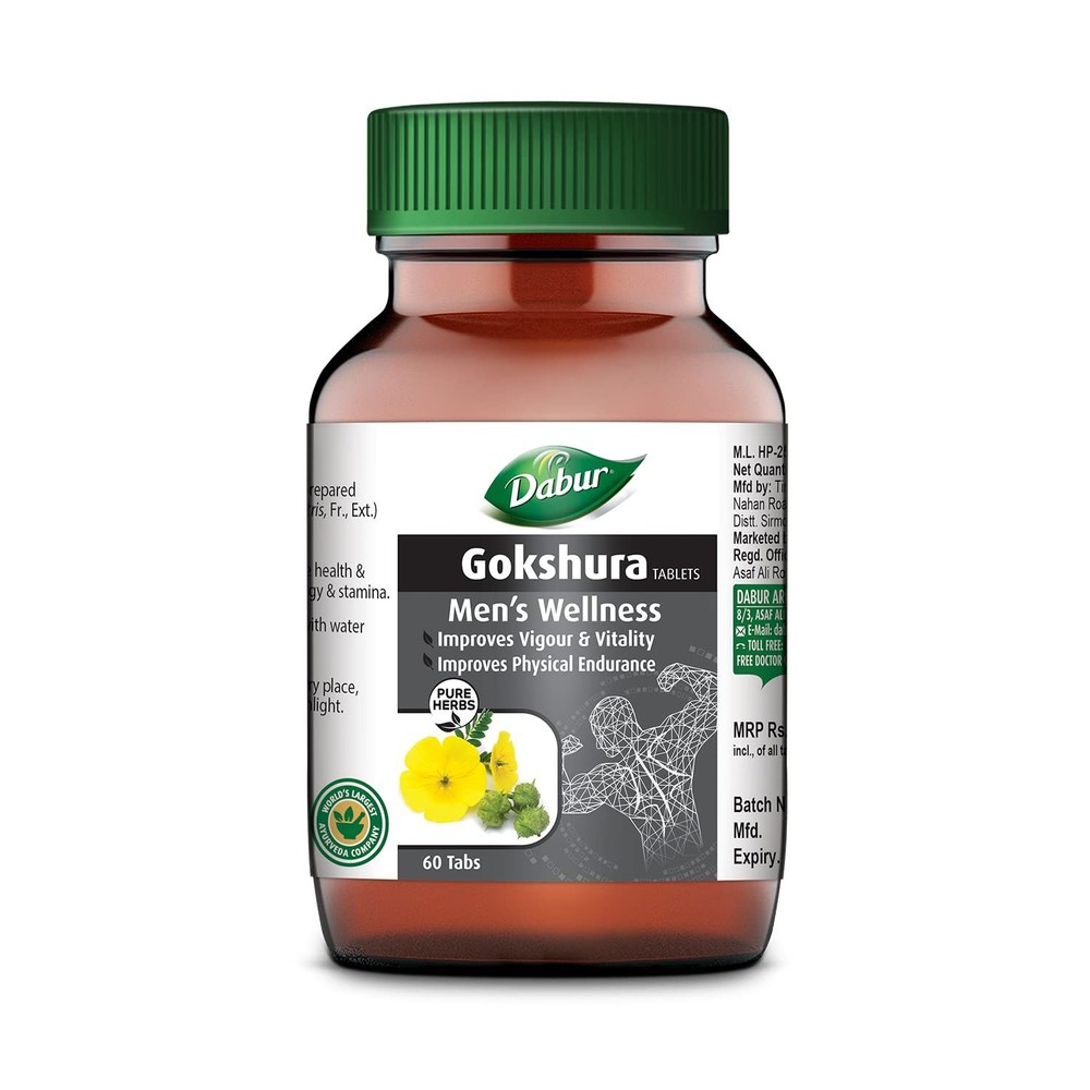 Dabur Gokshura 60 Tabs | Natural Energy & Stamina Support | Free shipping